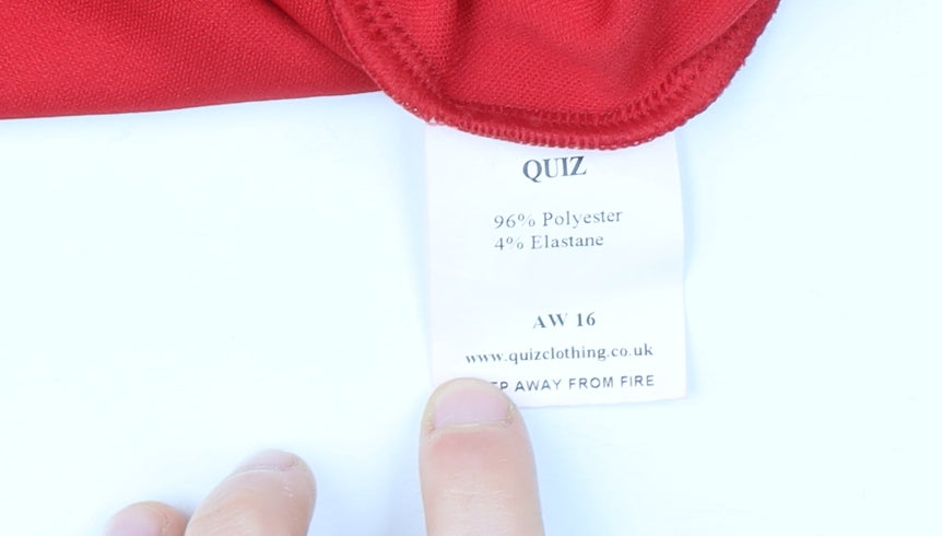 Quiz Women's Red Bodycon Dress Size 12