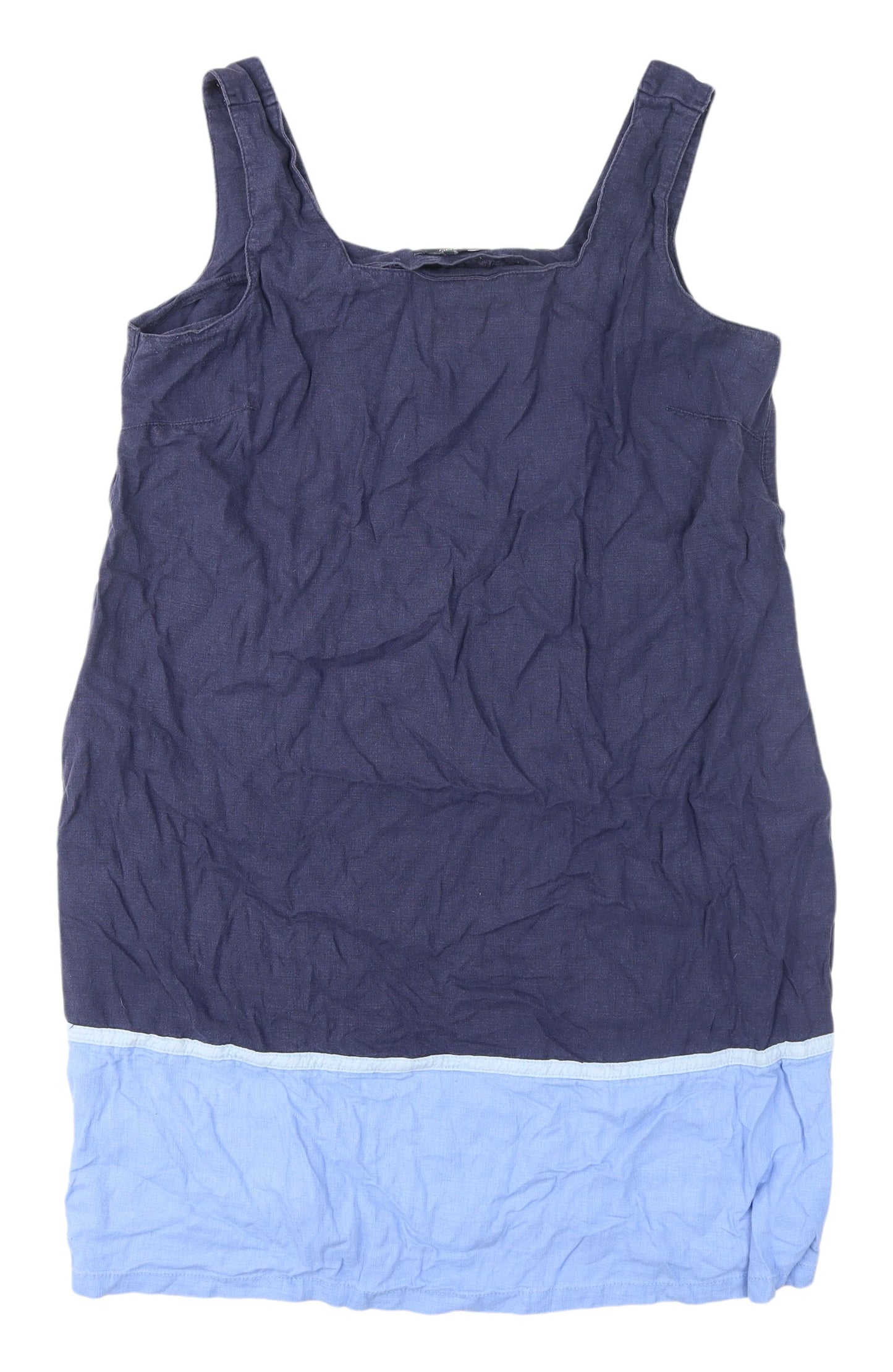 Next Women's Blue Colourblock Sleeveless Shift Dress Size 16