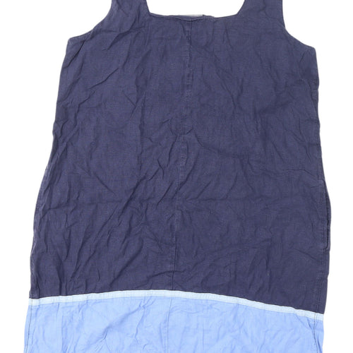 Next Women's Blue Colourblock Sleeveless Shift Dress Size 16