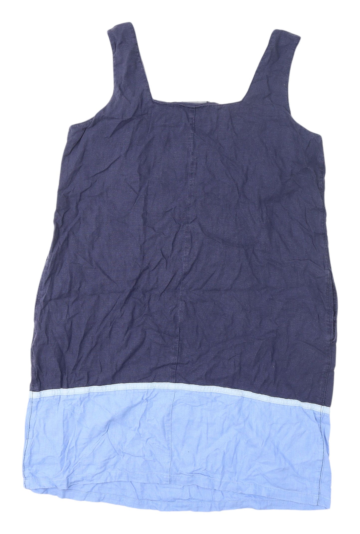 Next Women's Blue Colourblock Sleeveless Shift Dress Size 16