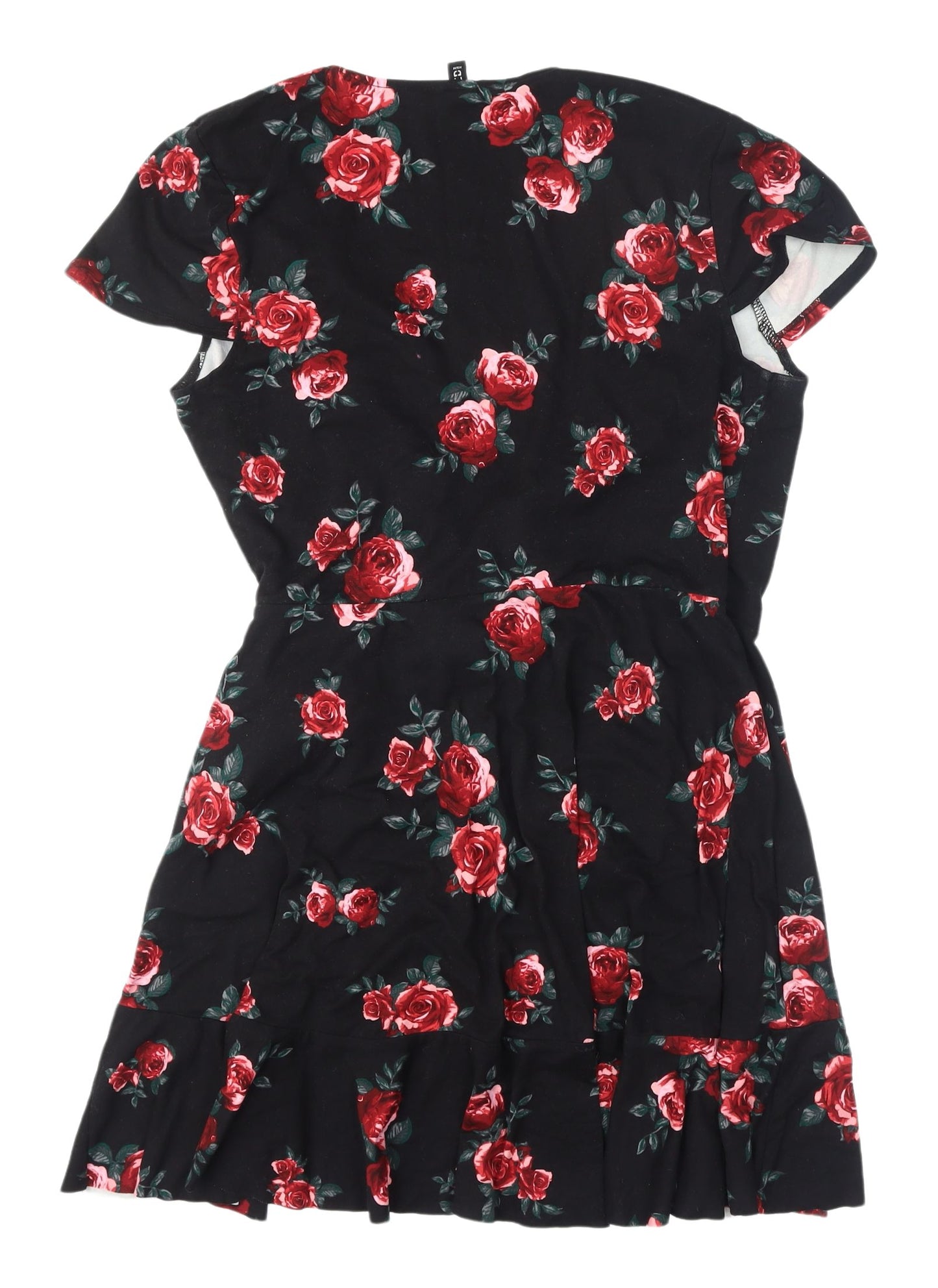 H&M Women's Black Floral Wrap Dress Size 12