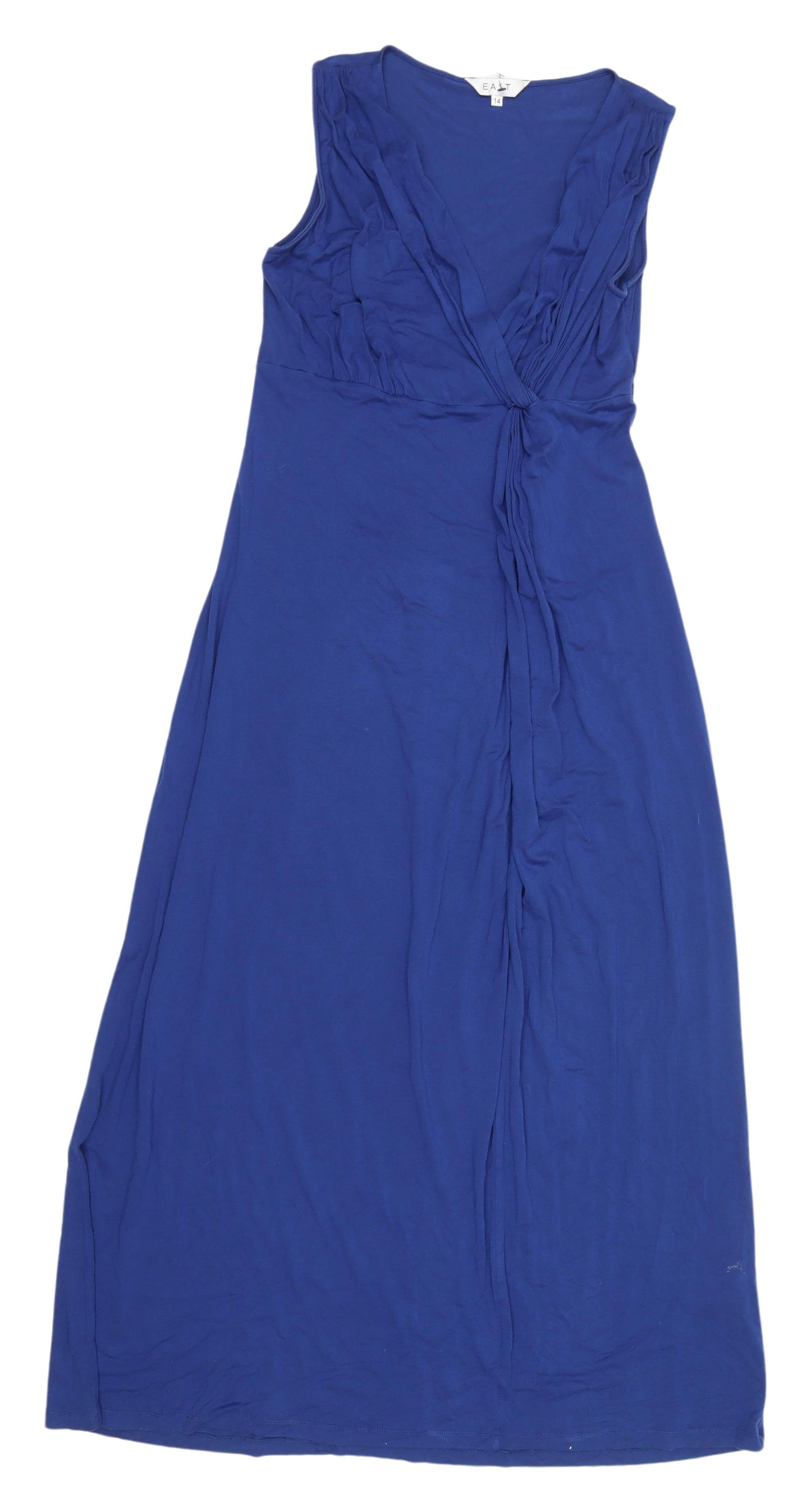 East Women's Blue Midi Wrap Dress Size 14