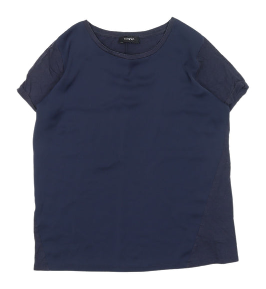 Marks and Spencer Women's Navy T-Shirt Regular Fit Size 12