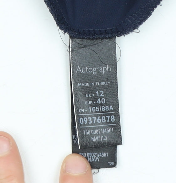 Marks and Spencer Women's Navy T-Shirt Regular Fit Size 12