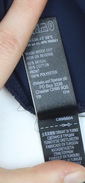 Marks and Spencer Women's Navy T-Shirt Regular Fit Size 12