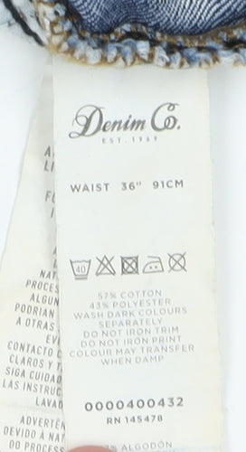 Denim Co. Men's Blue Bermuda Shorts, Size 36, Summer Casual