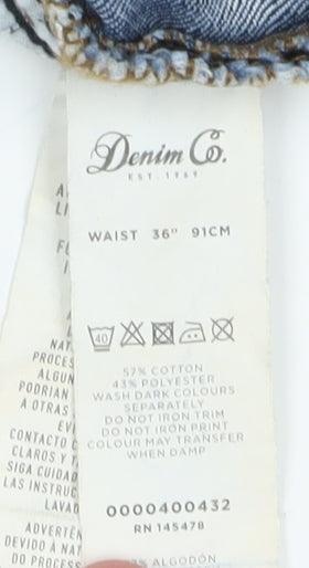 Denim Co. Men's Blue Bermuda Shorts, Size 36, Summer Casual
