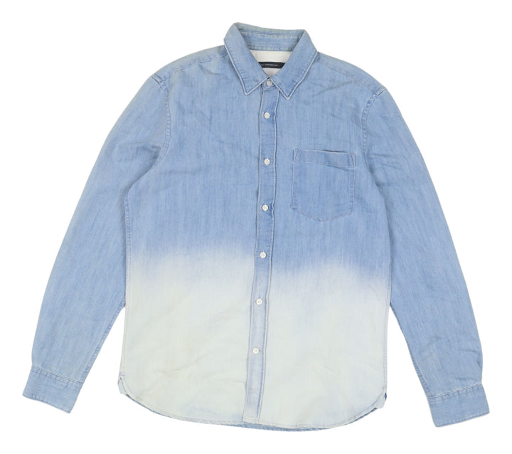 French Connection Men's Blue Colourblock Shirt S