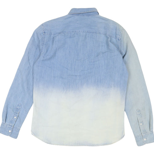 French Connection Men's Blue Colourblock Shirt S