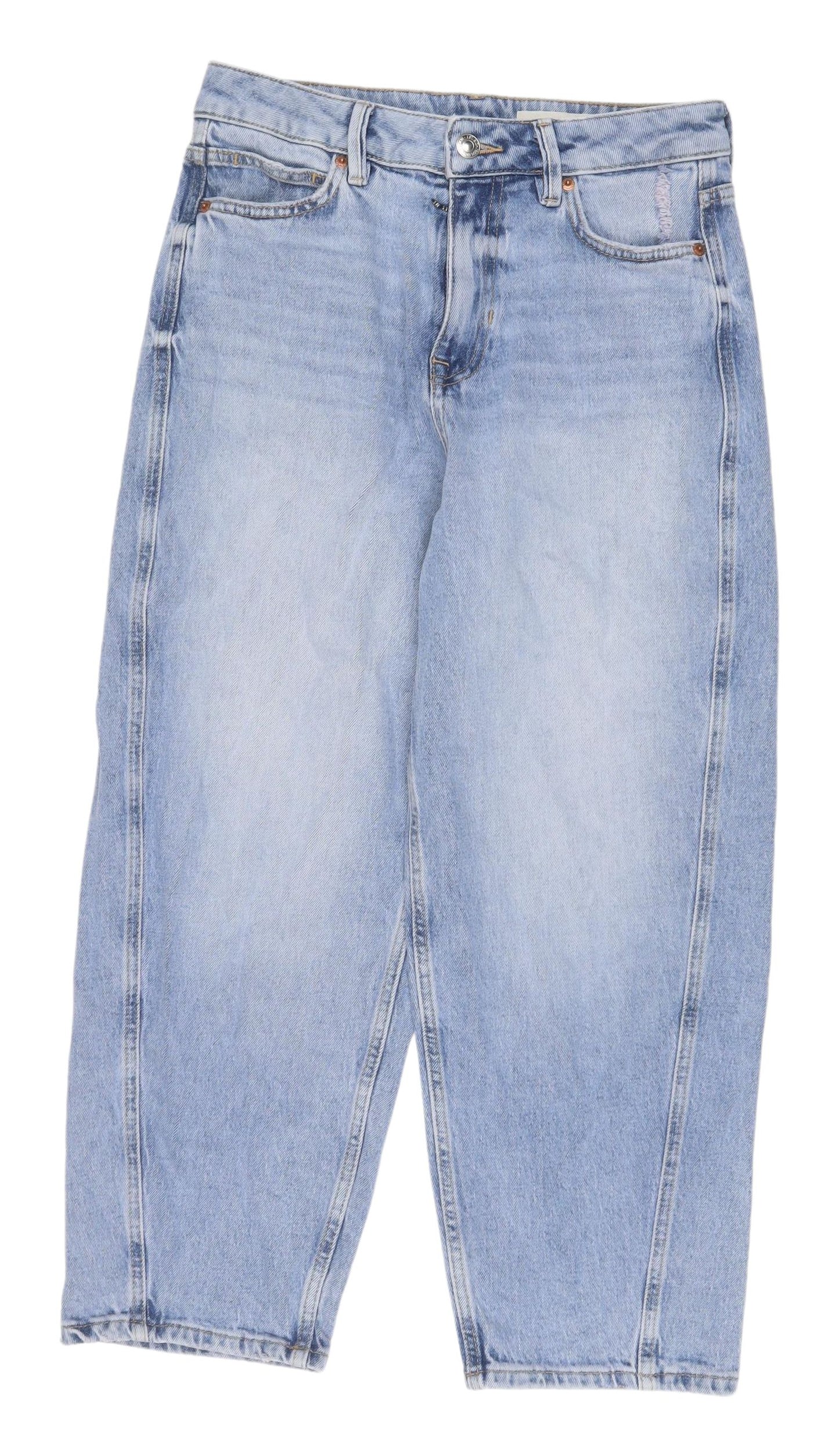 Marks and Spencer Women's Light Blue Mom Jeans Size 10