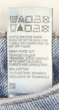 Marks and Spencer Women's Light Blue Mom Jeans Size 10