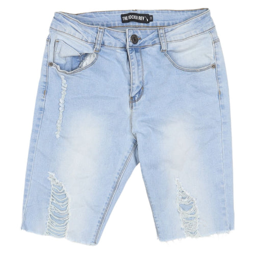 The Rockn Rev Unisex Light Blue Denim Bermuda Shorts