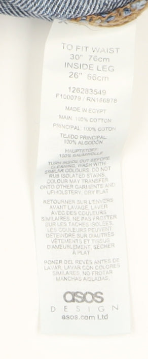 ASOS Blue Denim Cargo Jeans - Relaxed Fit, Size 30