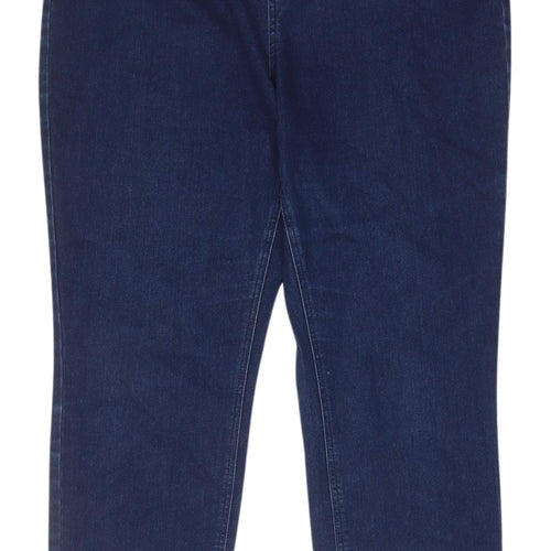 BHS Women's Blue Straight Jeans Size 16 Elastic Waist