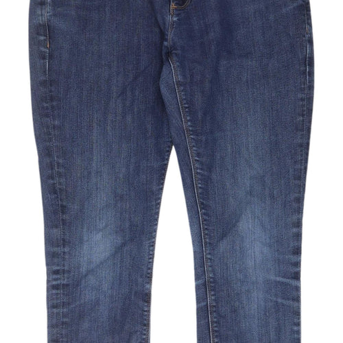 Zara Women's Blue Cropped Denim Jeans, Size 12