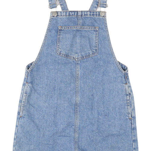Topshop Women’s Blue Denim Pinafore Dress UK 6