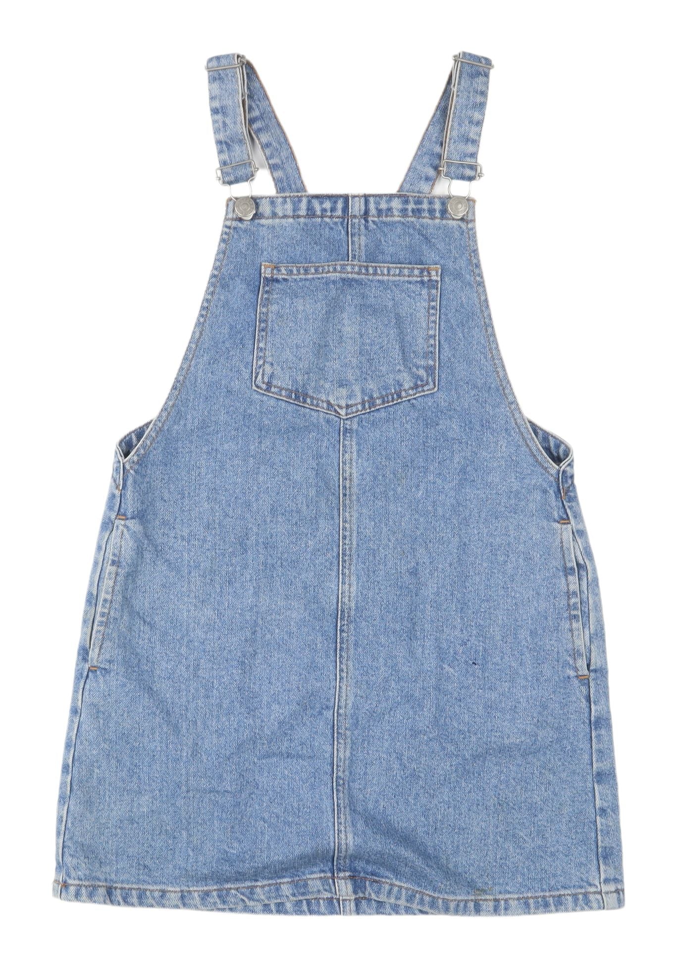 Topshop Women’s Blue Denim Pinafore Dress UK 6