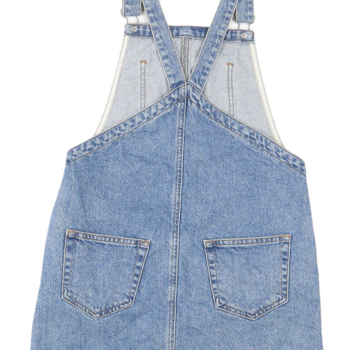 Topshop Women’s Blue Denim Pinafore Dress UK 6