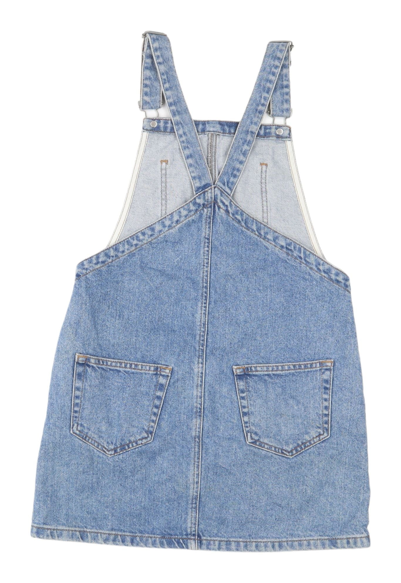 Topshop Women’s Blue Denim Pinafore Dress UK 6