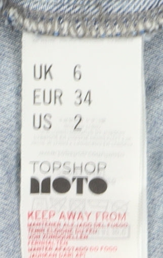 Topshop Women’s Blue Denim Pinafore Dress UK 6
