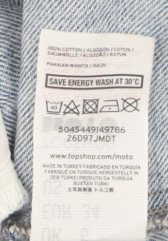 Topshop Women’s Blue Denim Pinafore Dress UK 6