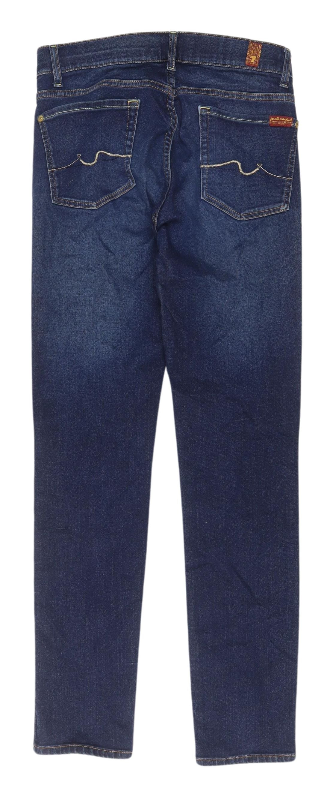 7 For All Mankind Women's Blue Straight Jeans 27