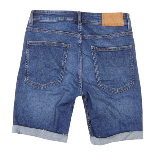 Bershka Women's Blue Denim Bermuda Shorts Size 10