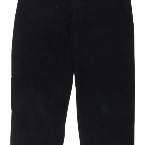 H&M Black Cropped Corduroy Trousers, Women's Size 2