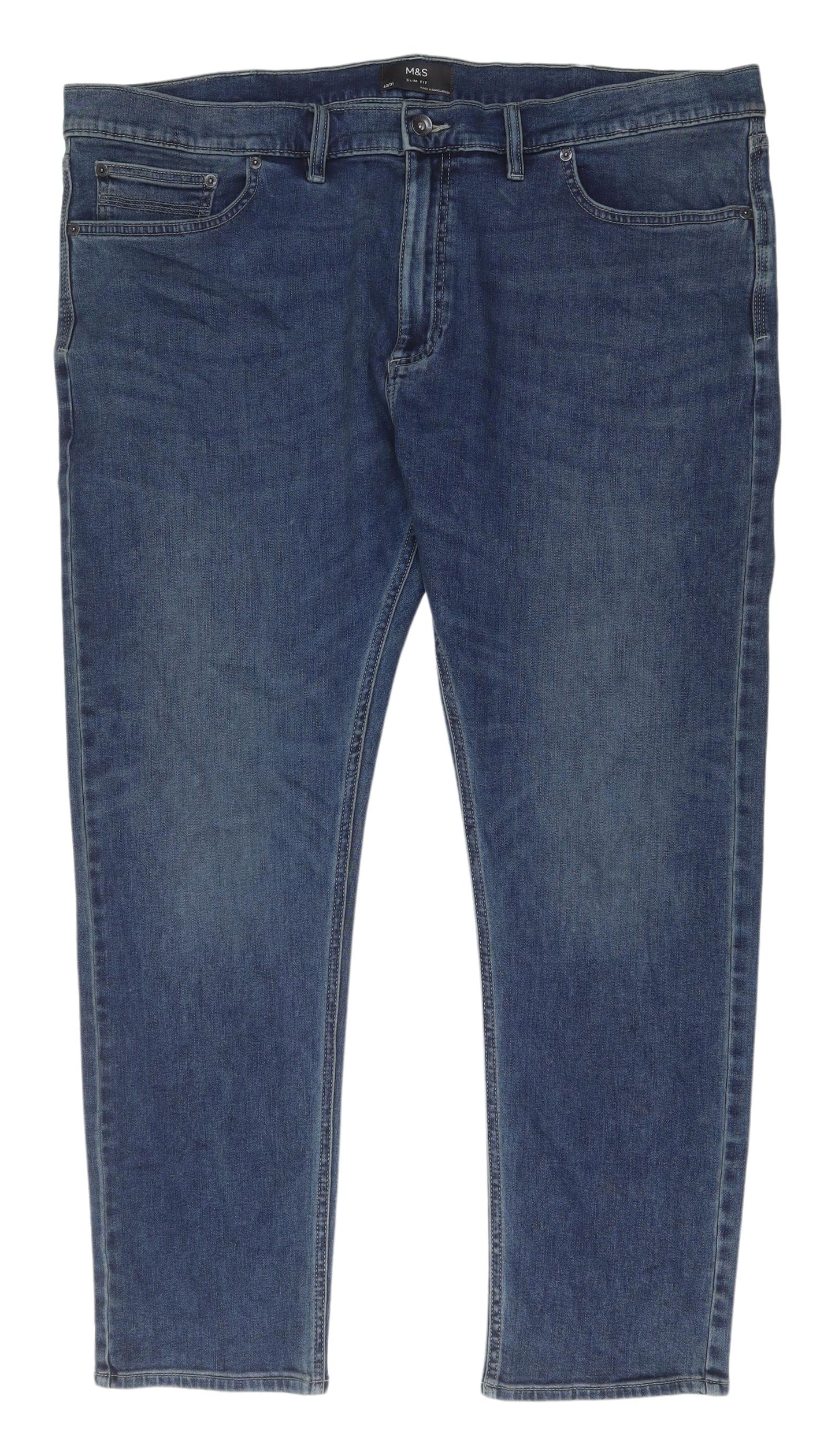 Marks and Spencer Men's Blue Slim Fit Jeans 42x31