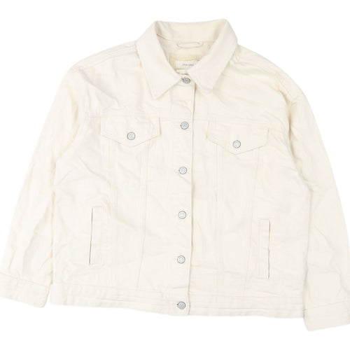 Marks and Spencer Women's Ivory Denim Jacket, Size 14