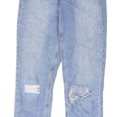 ASOS Women's Blue Boyfriend Jeans, Size 26, Distressed Style