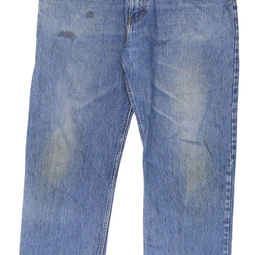 Marks & Spencer Men's Blue Straight Jeans, Size 40