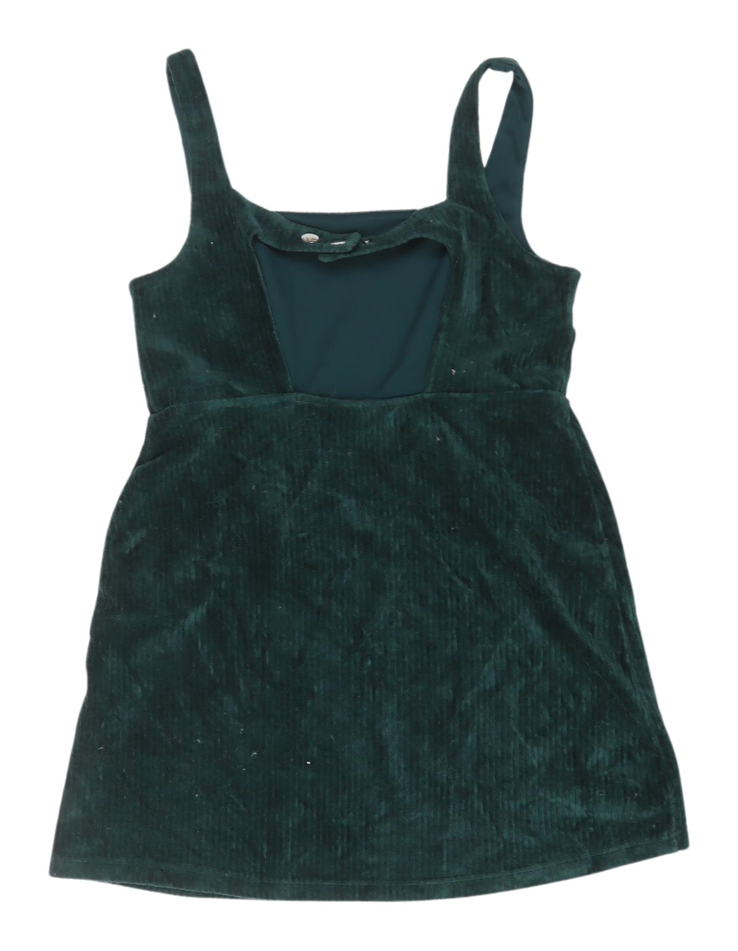 Topshop Green Corduroy Pinafore Dress Size 10