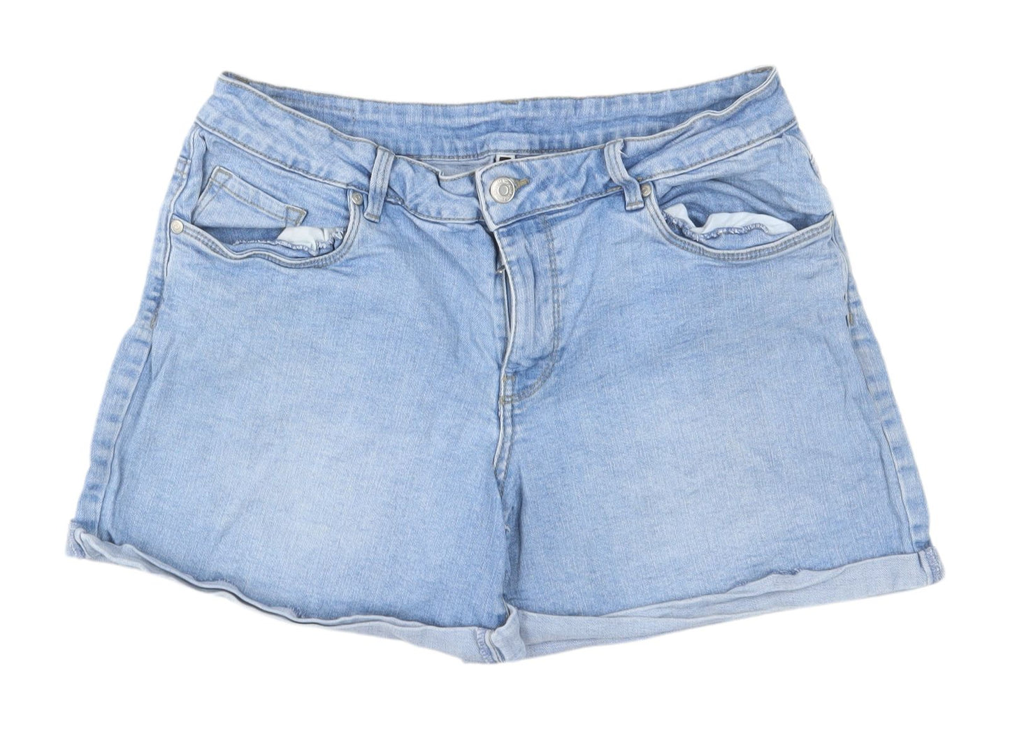HEMA Women's Blue Boyfriend Denim Shorts Size 14