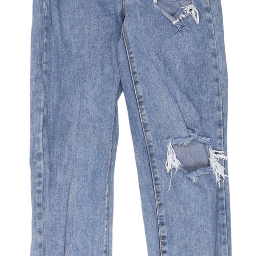 PrettyLittleThing Women's Blue High Rise Mom Jeans Size 4