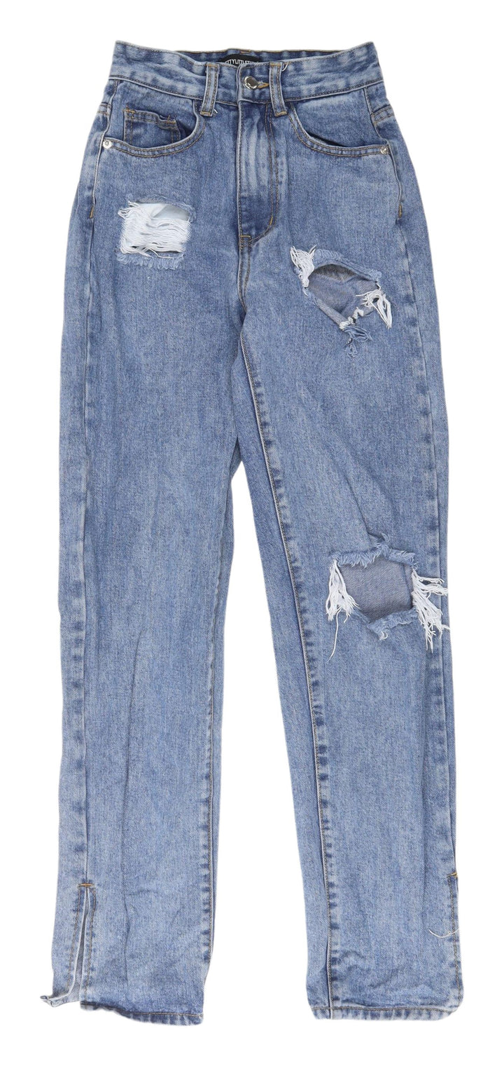 PrettyLittleThing Women's Blue High Rise Mom Jeans Size 4