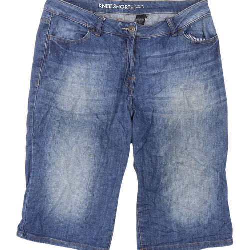 Next Women Blue Bermuda Denim Shorts Size 14