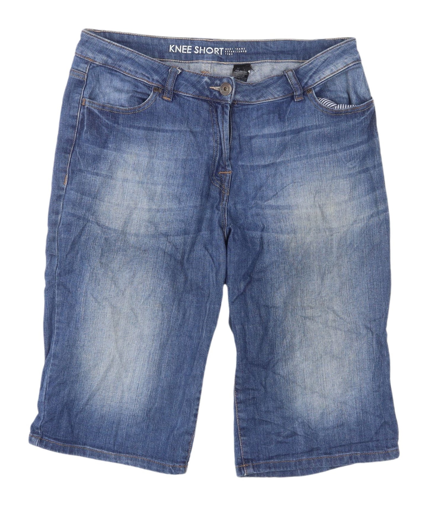 Next Women Blue Bermuda Denim Shorts Size 14