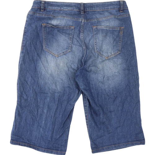 Next Women Blue Bermuda Denim Shorts Size 14