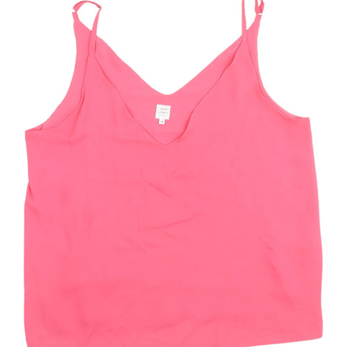John Lewis Pink Camisole Tank, Size 14, Women's Relaxed Fit