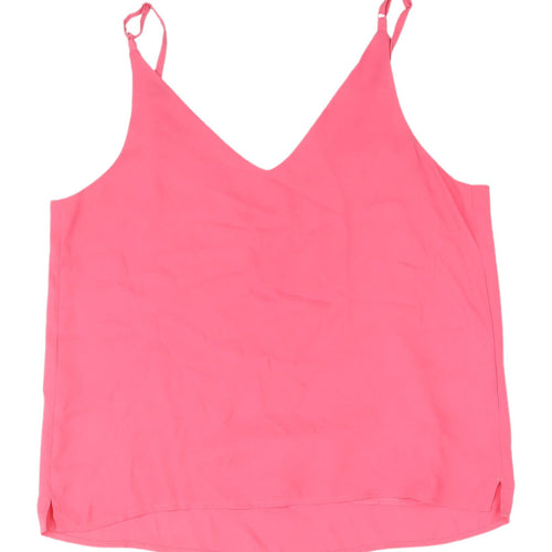 John Lewis Pink Camisole Tank, Size 14, Women's Relaxed Fit