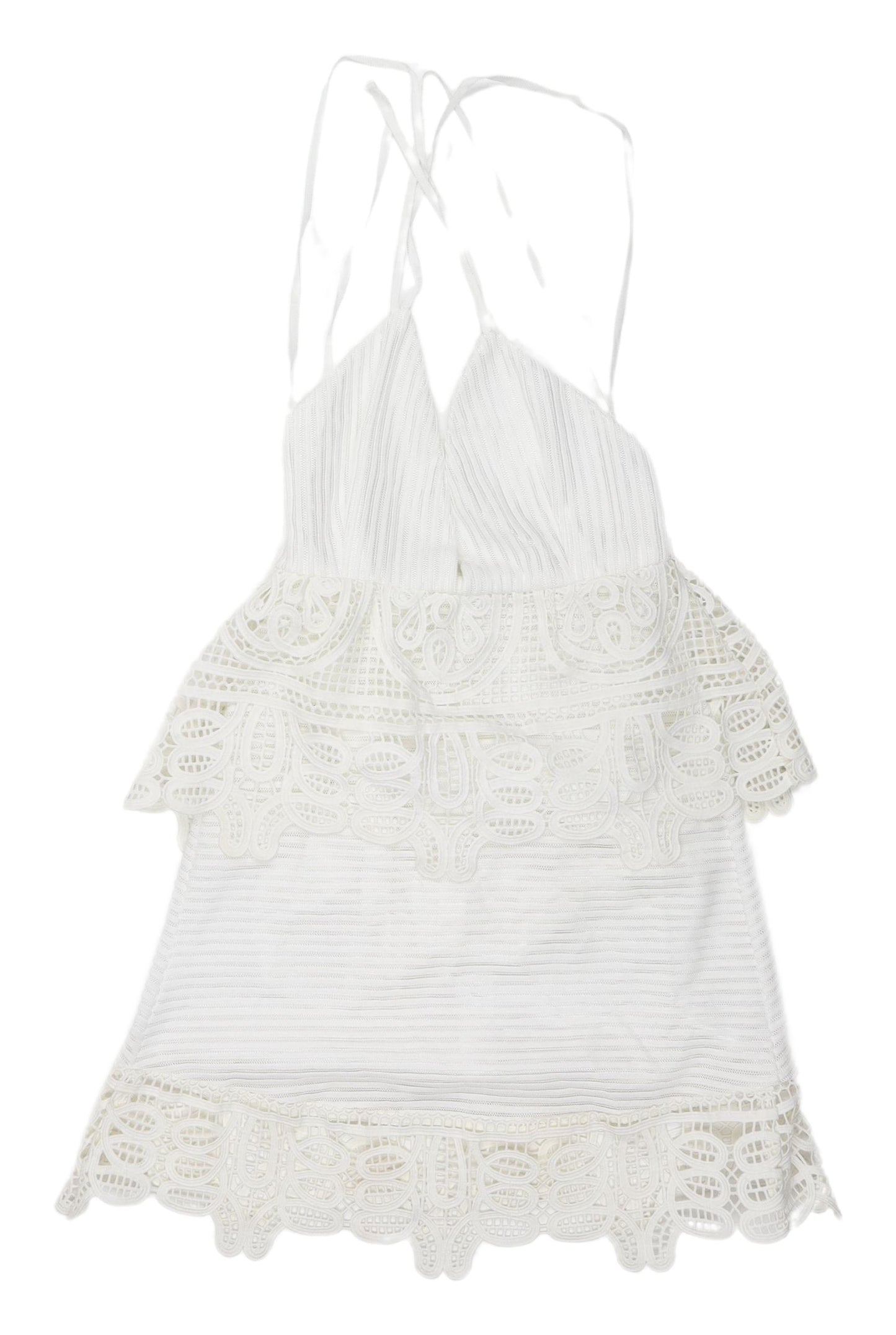 Boohoo Women White Lace Mini Slip Dress Size 4