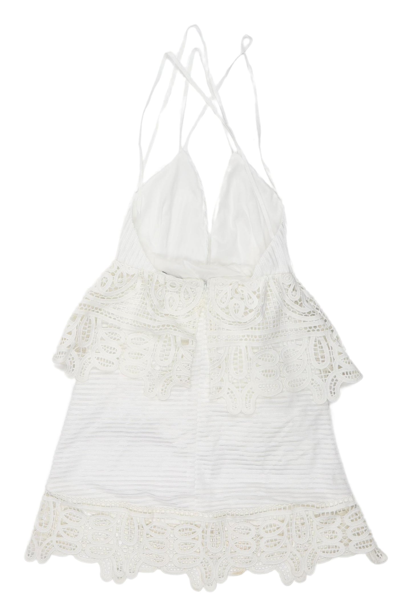 Boohoo Women White Lace Mini Slip Dress Size 4