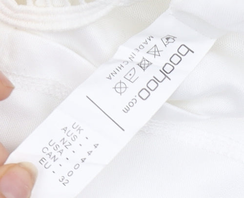 Boohoo Women White Lace Mini Slip Dress Size 4