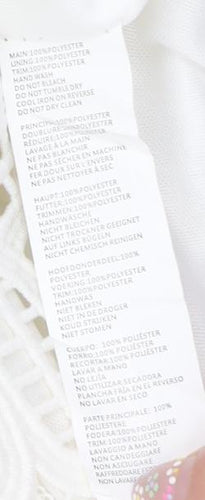 Boohoo Women White Lace Mini Slip Dress Size 4