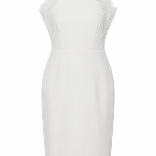 Missguided White Halter Midi Sheath Dress Size 4