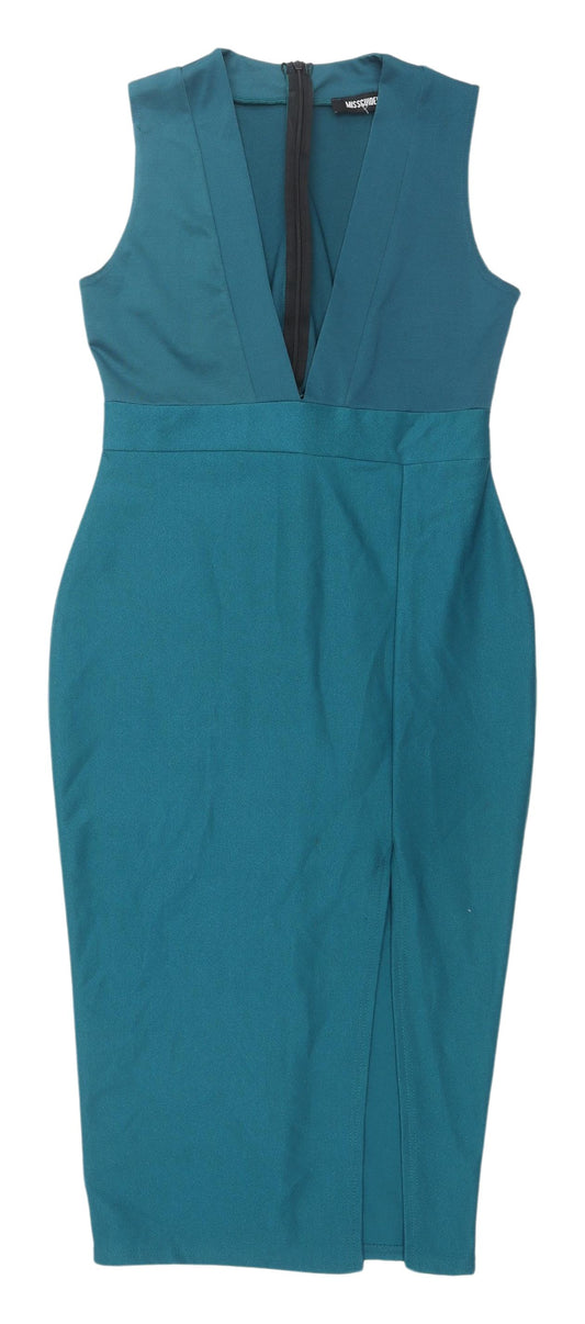 Missguided Women's Blue Bodycon Midi Dress Size 12