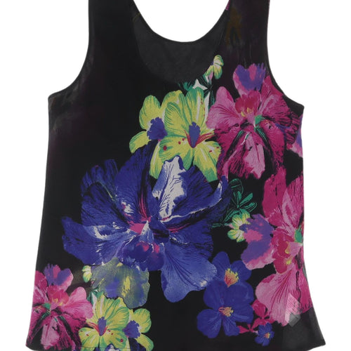 SP Bassini Women's Large Floral Chiffon Tank Top