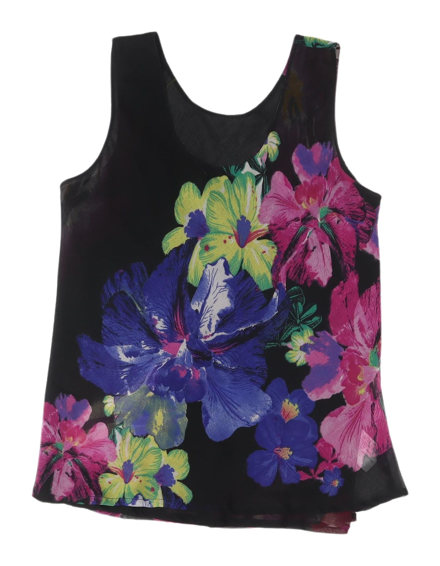SP Bassini Women's Large Floral Chiffon Tank Top