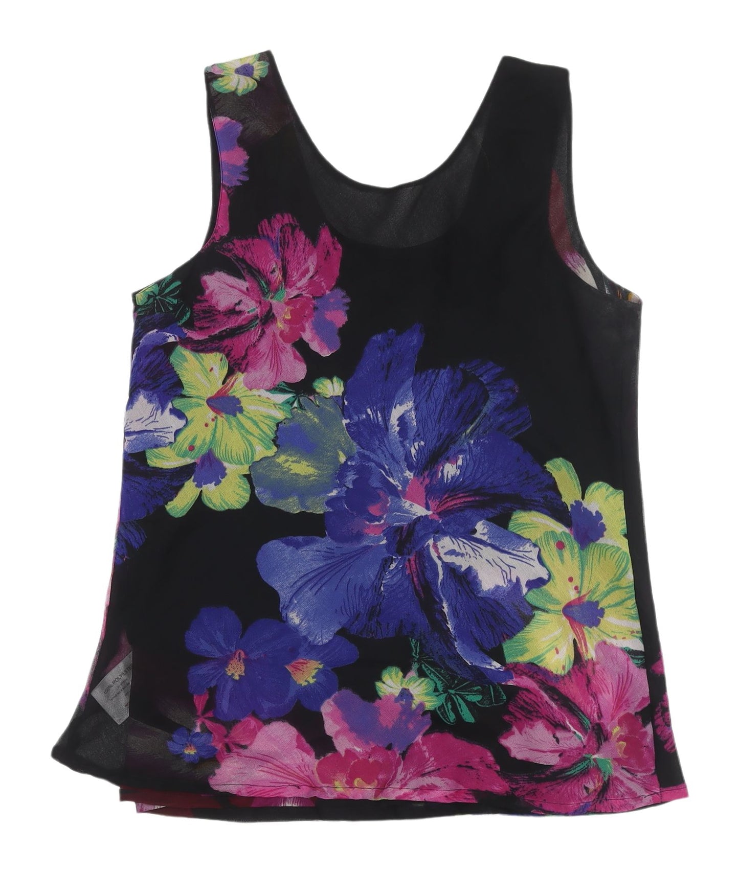 SP Bassini Women's Large Floral Chiffon Tank Top